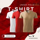 V nyakkivágású unisex póló 3-as csomag