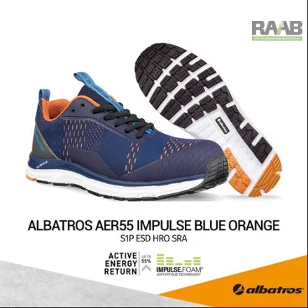 Albatros félcipő Impulse Low Blue Orange S1P ESD HRO SRA 