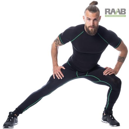 TRIP rövid ujjú funkcionális felső fekete-zöld