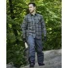 Urban flanel ing - fekete/mustár szín