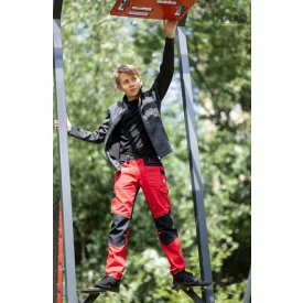 Sztreccs gyermek munkanadrág - piros