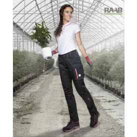 Floret női munkanadrág fekete/rózsaszín