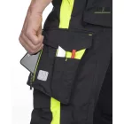 170-175 cm magas személyekre ARDON®NEON fekete-sárga kantáros nadrág