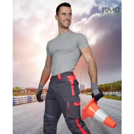   NEON munkanadrág 170-175 cm magas személyekre -szürke-piros