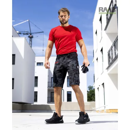 PLATMACO® sztreccs camo rövidnadrág piros-terep