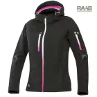CREATRON XS-5XL-ig női softshell kabát - Fekete-rózsaszín