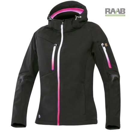 CREATRON XS-5XL-ig női softshell kabát - Fekete-rózsaszín