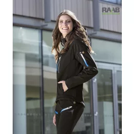 CREATRON XS-5XL-ig női softshell kabát - Fekete-kék