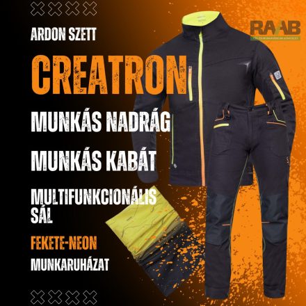 CREATRON FEKETE-NEON Munkaruha szett