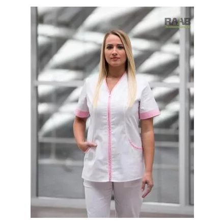 Lia fehér tunika rózsaszín szegéllyel 