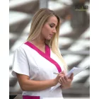 Kamilla fehér tunika pink szegéllyel  S méretben