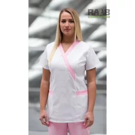 Kamilla fehér tunika rózsaszín szegéllyel XS