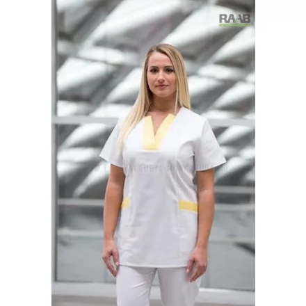 Bíborka fehér tunika sárga szegéllyel S-es méretben