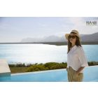 Szalmakalap levehető szalaggal B725