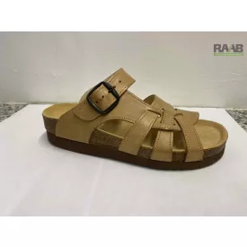 Keresztbefont csatos papucs bézs