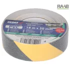 Csúszásgátló szalag 50mmx18m, sárga és fekete PVC