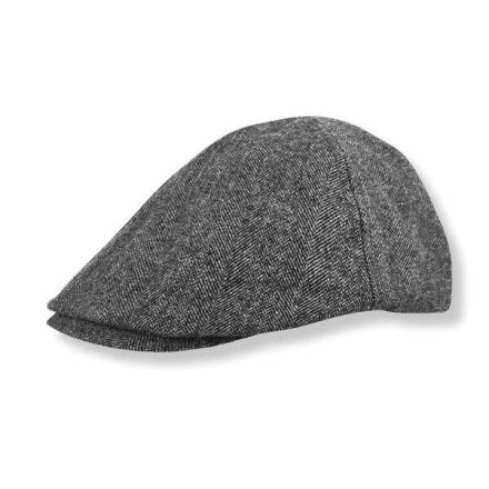 Casual bélelt gyapjú lapos sapka - sötétszürke 