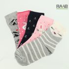 5 pár Mintás pamut gyerek zokni - lányos