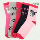 5 pár Mintás pamut gyerek zokni - lányos