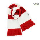 Szurkolói kötött csíkos sál - piros és fehér