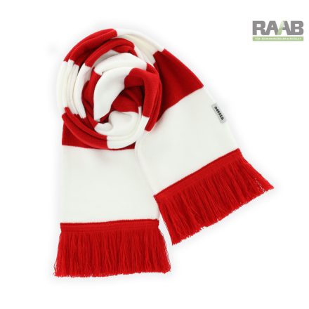 Szurkolói kötött csíkos sál - piros és fehér