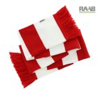 Szurkolói kötött csíkos sál - piros és fehér