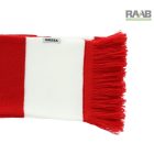 Szurkolói kötött csíkos sál - piros és fehér