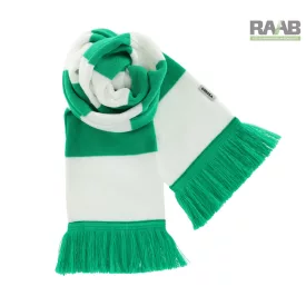 Szurkolói kötött csíkos sál - zöld és fehér