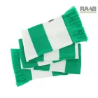 Szurkolói kötött csíkos sál - zöld és fehér