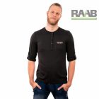 Felgombolható ujjú férfi póló, fekete S-2XL-ig