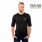 Felgombolható ujjú férfi póló, fekete S-2XL-ig