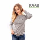 Gombos női póló, felgombolható ujjal - szürke