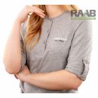 Gombos női póló, felgombolható ujjal - szürke