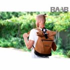 Rolltop, csavart tetejű hátizsák - karamell