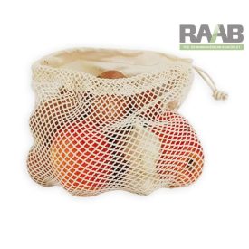 Hálós összehúzható textilszütyő  M- 25x 30 cm