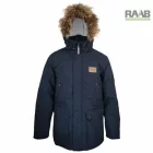 Basic szörmés télikabát S-2XL-ig - sötétkék