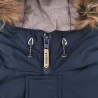 Basic szörmés télikabát S-2XL-ig - sötétkék