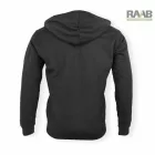 Fekete-szürke kapucnis, cipzáras férfi pulóver