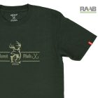 Vadász-Horgász mintás környakú rövid ujjú pamut póló - sötétzöld