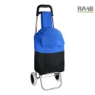 Fémvázas, gurulós bevásárlótáska - kék/fekete