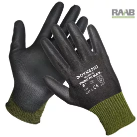  25 páros kiszerelés Fabric PU black rétegelt szerelőkesztyű