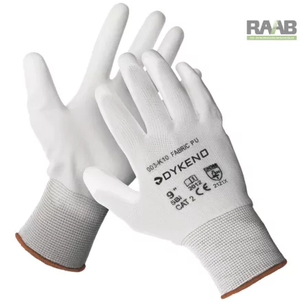 25 páros kiszerelés Fabric PU mártott szerelőkesztyű, textil