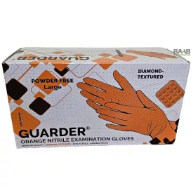   Guarder Nitril Orange Diamond Prémium erősségű 8,4g púder mentes kesztyű 100db M-L méretben
