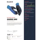 Teljesen mártott, vízálló kesztyű kétszer mártott tenyérrésszel GUIDE 585