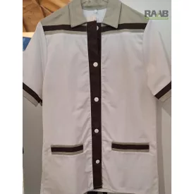 42-es nő köpenny Fehér alapon barna dekorral