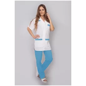 Egyenes vonalú női köpeny színes betéttel 2XL-3XL
