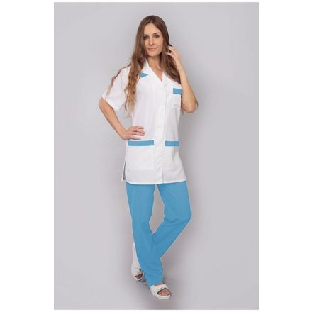 Egyenes vonalú női köpeny színes betéttel 2XL-3XL
