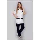 Egyenes vonalú női köpeny színes betéttel 2XL-3XL
