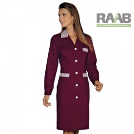 Bordó hosszú ujjú laborköpeny csíkos kiegészítőkkel