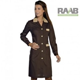   Kakaó színű hosszú ujjú laborköpeny keksz színű kiegészítőkkel